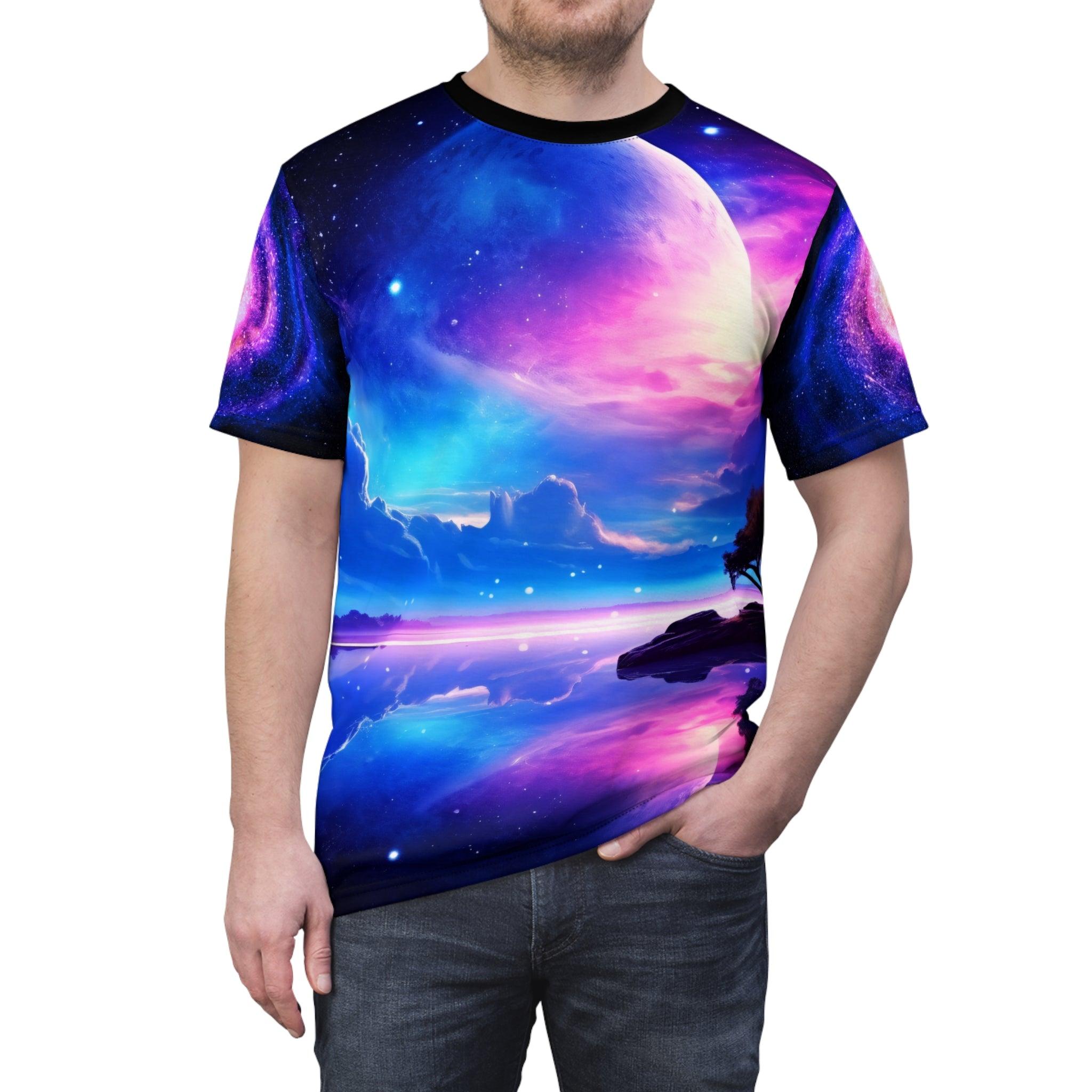 Starry Night Fantasy Dreams Colorful Graphic T-Shirt - ELIVIOR