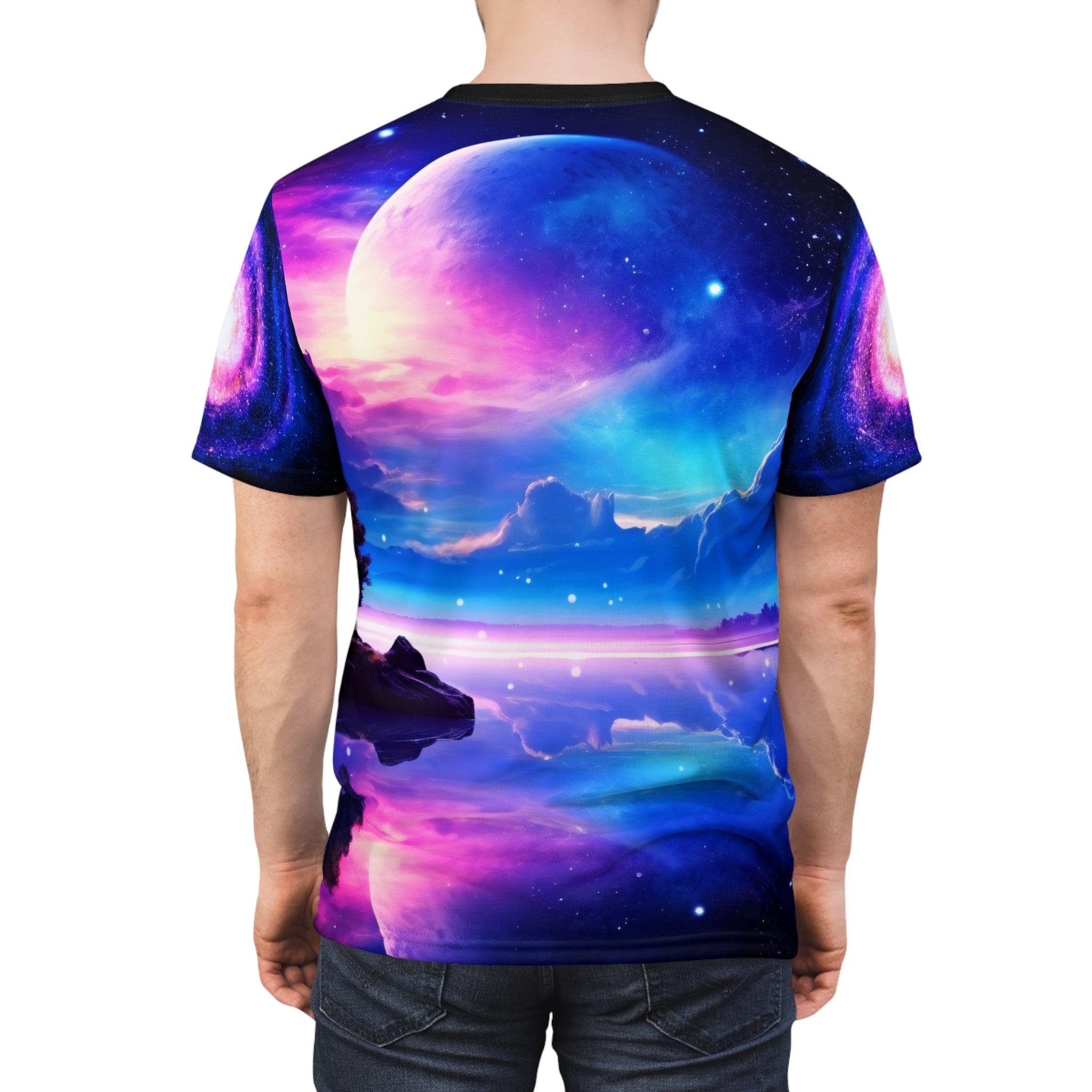 Starry Night Fantasy Dreams Colorful Graphic T-Shirt - ELIVIOR