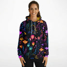 Colorful Comfy Neon Flowers Fashion Hoodie - ELIVIOR