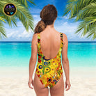 Klimt Flowers Stylish One Piece Swimsuit - ELIVIOR